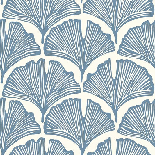 Tempaper x Novogratz Waverly Blue Feather Palm Removable Peel and Stick by TempaperCo
