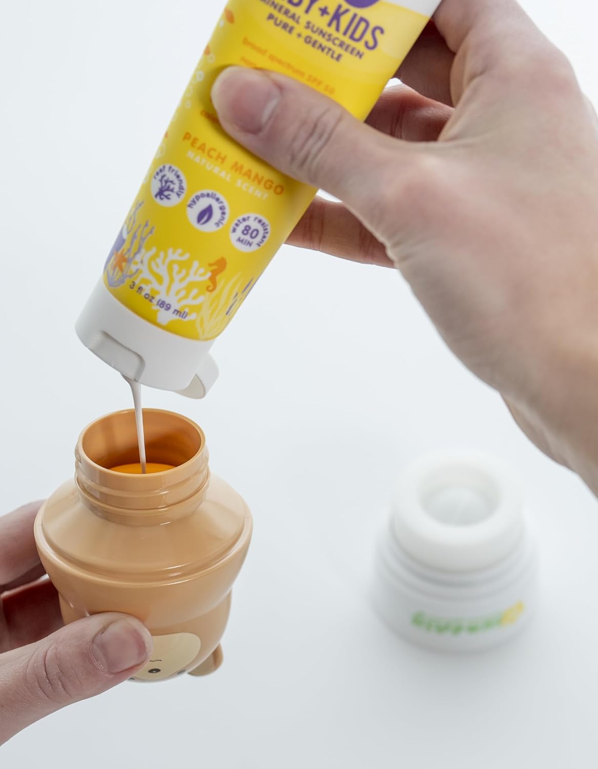Sun-Easy Sunscreen Applicator, Refillable Roll-On with Sponge for Kids and Babies, Fun, Fast and Mess-Free application, Holds 100 ml, 2-pack