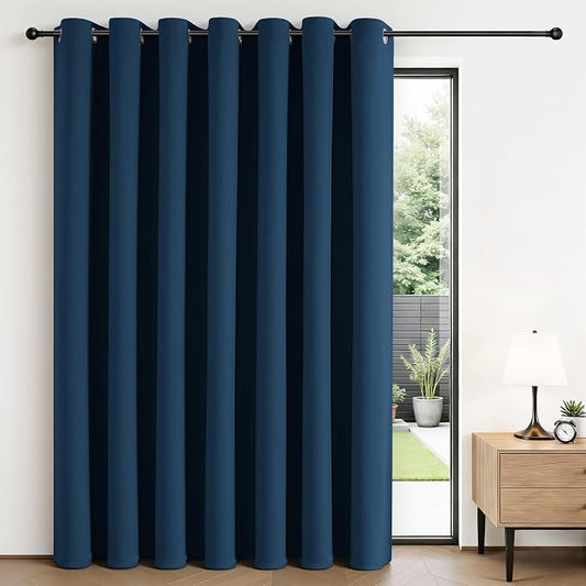 Joydeco Blackout Patio Sliding Door Curtains 90 Inches Long, Grommet Privacy by JOYDECO