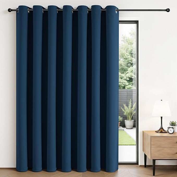Joydeco Blackout Patio Sliding Door Curtains 96 Inches Long, Grommet Privacy by JOYDECO