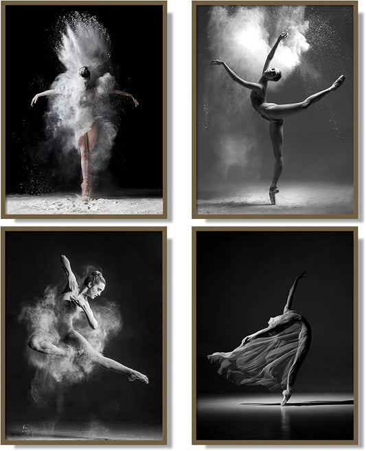 NCYEL Black and white ballet wall art dancer poster beautiful girl bedroom by NCYEL