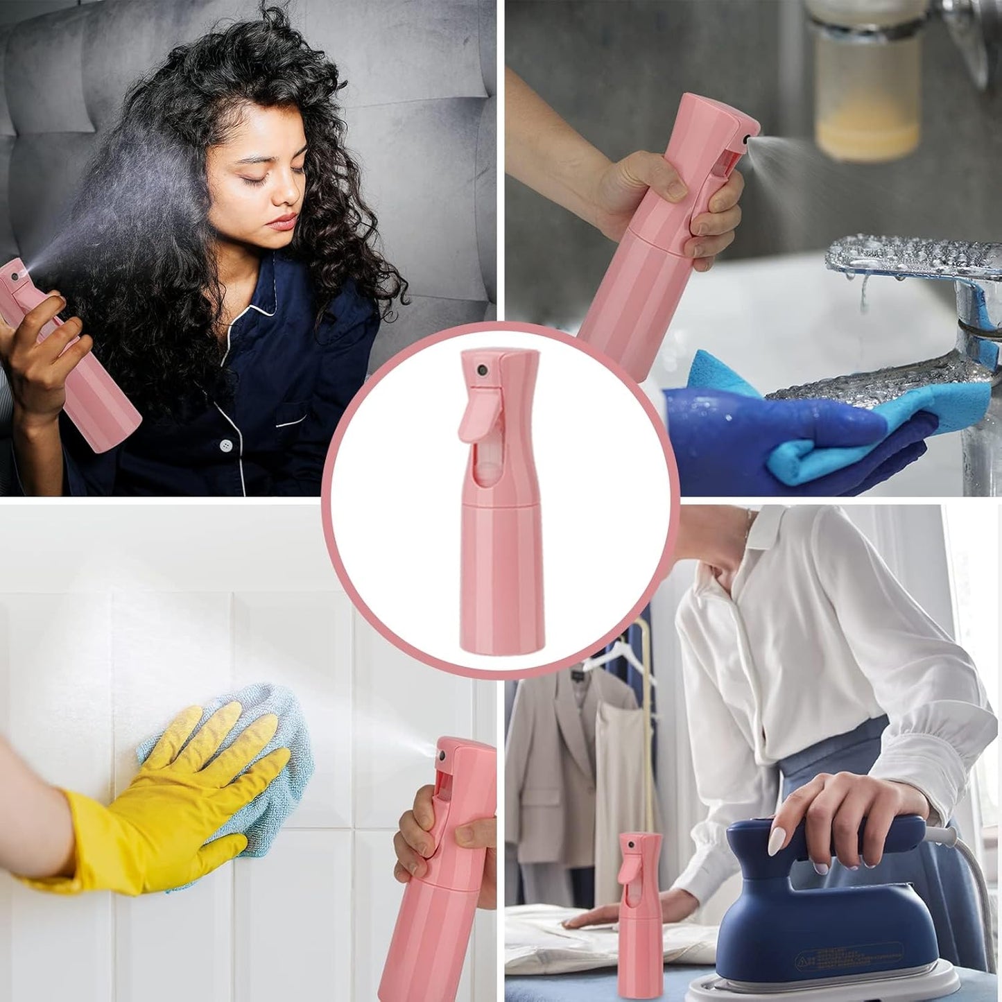 Spray Bottle for Hair (6.8OZ /200ML) Continuous Ultra Fine Mist Sprayer for Hair, Salons, Barber, Plants, Skin Care, Cleaning 1 Pack PINK