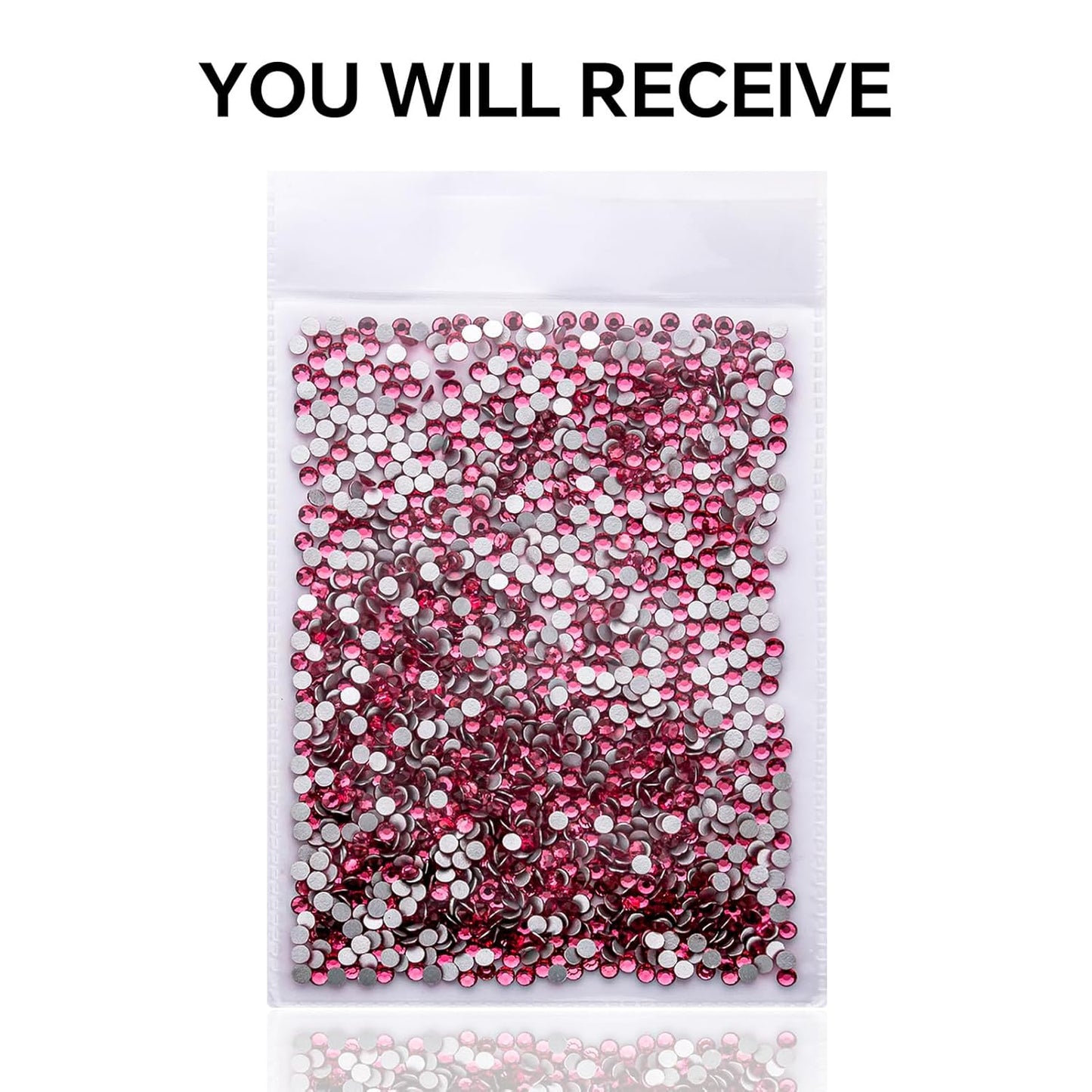 1440Pcs Rose Crystal Rhinestones,Glass Flatback Rhinestones Gemstones Small for Nail Face Makeup Art Crafts Clothes Decoration -(SS4,1.6mm,Rose)