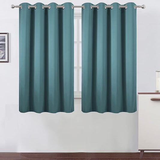 LEMOMO Sea Teal Thermal Blackout Curtains/52 x 54 Inch/Set of 2 Panels Room by Lemomo
