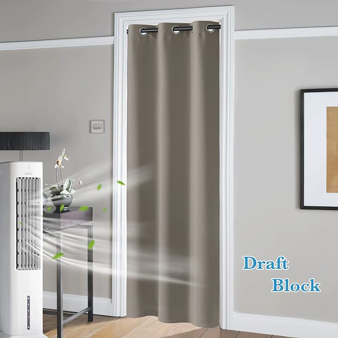 RYB Home Blackout Curtains Thermal Insulating Privacy Temporary Door Curtains - Image 2