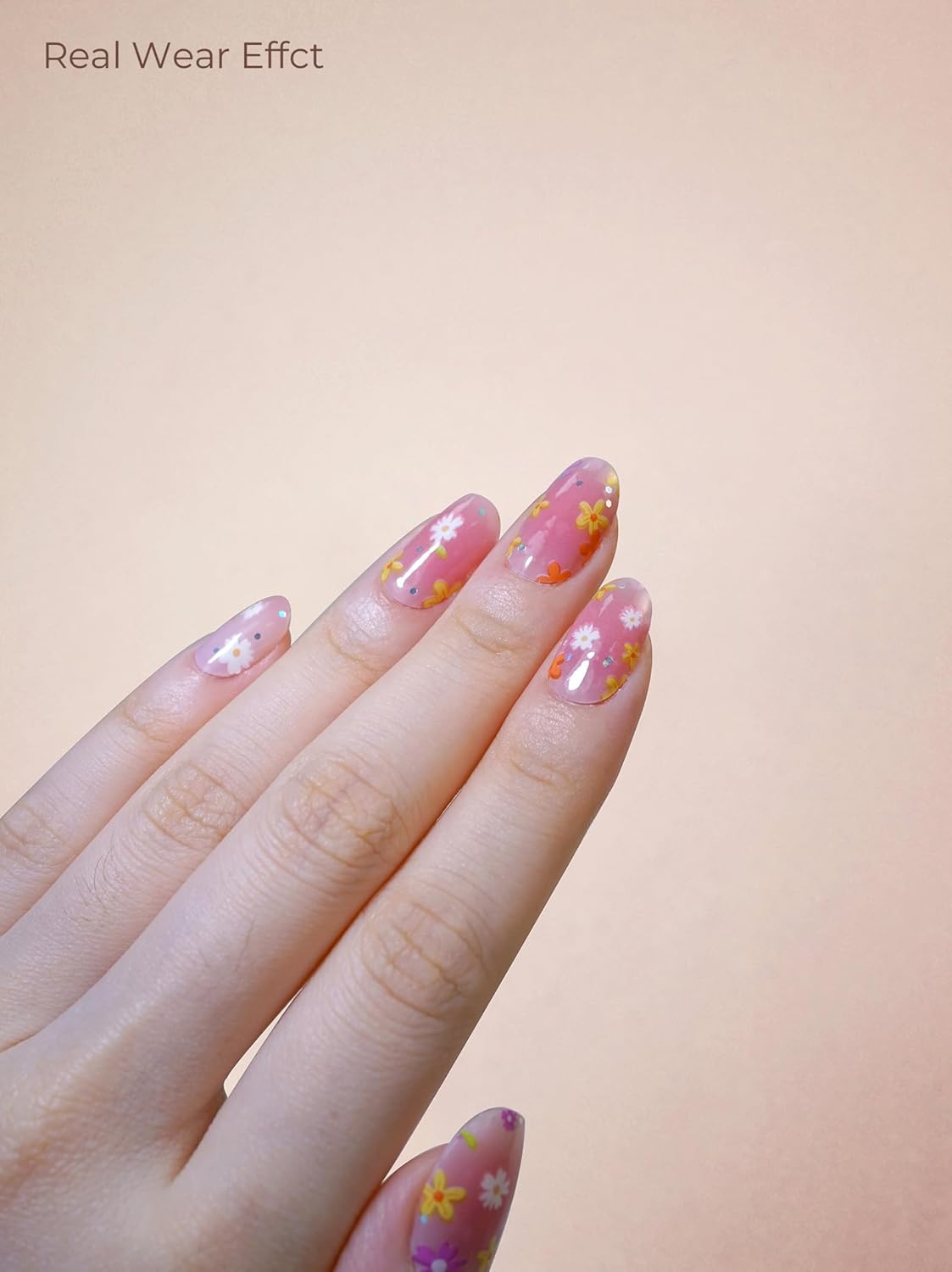 Pre Cured Gel Nail Strips - 44PCS Salon Quality Gel Nail Stickers - Long Lasting Polish Wraps for Women no UV Light Needed Easy Apply& Remove (Strawberry Pink)