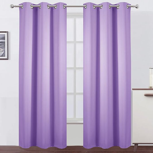LEMOMO Blackout Curtains 38 x 84 inch/Lavender Curtains Set of 2 Panels/Thermal by Lemomo