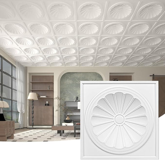 Art3dwallpanels Ceiling Tiles 12 Pack Drop Ceiling Tiles, 24 x 24 Inch High by Art3dwallpanels
