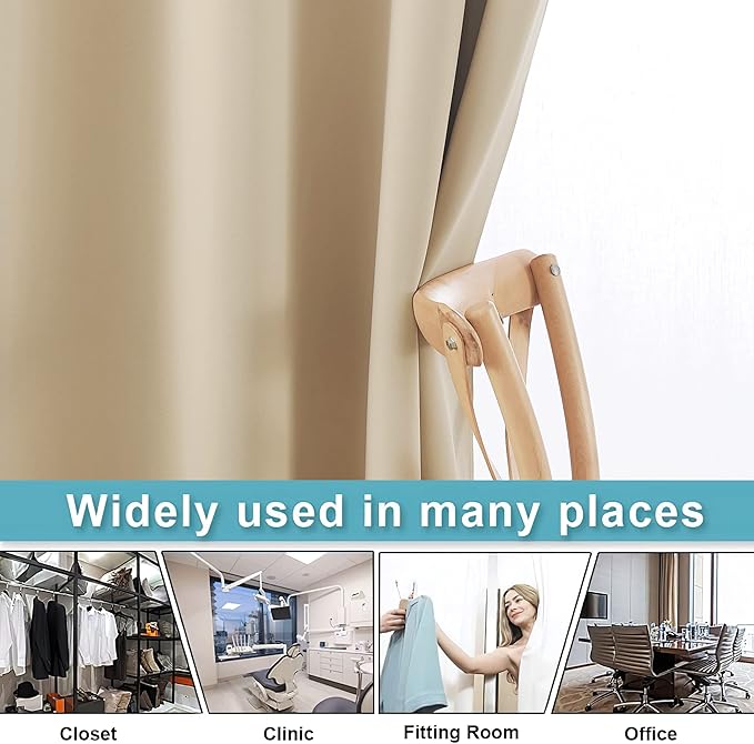 RYB HOME Extra Wide Curtains for Divider for Room Separation Soundproof - Image 3