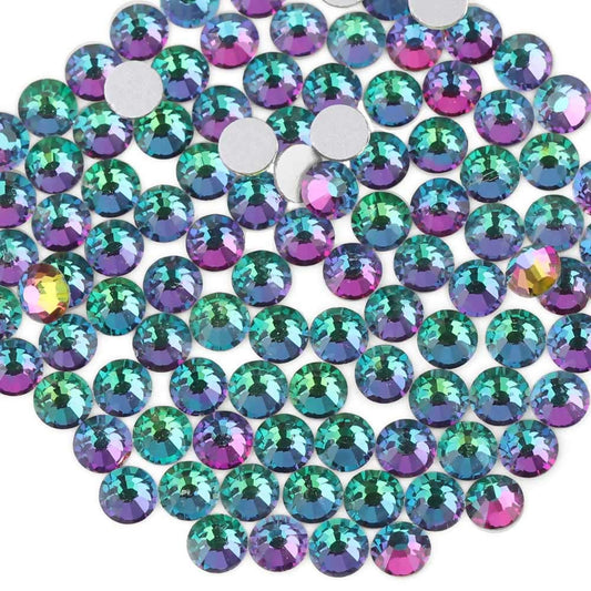 beadsland Flat Back Crystal Rhinestones Round Gems, Green Volcano (2.7-2.8mm) SS10/1440pcs