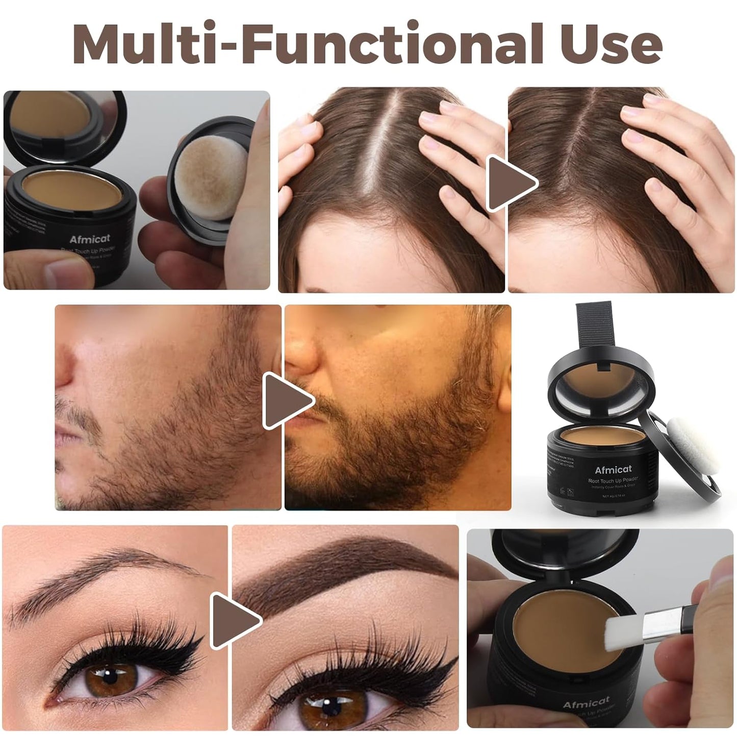 Instant Hairline Powder, Root Touch Up Hair Color for Gray Coverage and Thinning Hair, Root Cover Up Conceals Hair Loss & Bald Spots, Natural and Non-Greasy Hair Color for Women & Men, Dark Blonde