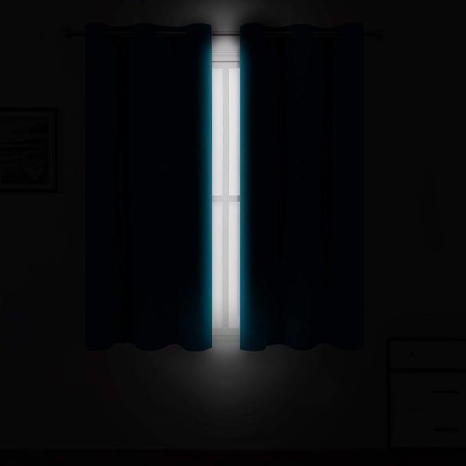 LEMOMO Teal Thermal Blackout Curtains/38 x 84 Inch/Set of 2 Panels Room - Image 3