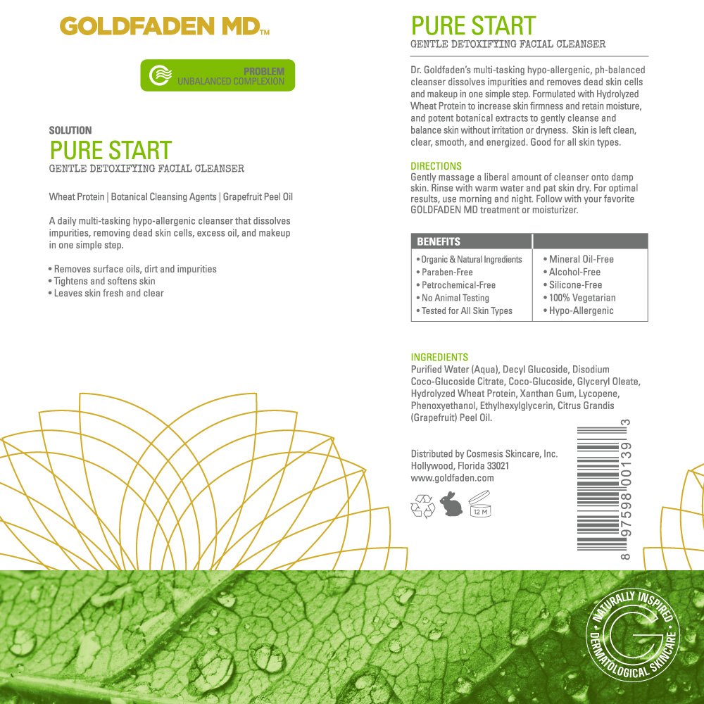 GOLDFADEN MD Pure Start Gentle Detoxifying Natural Facial Cleanser, 1 Fl Oz