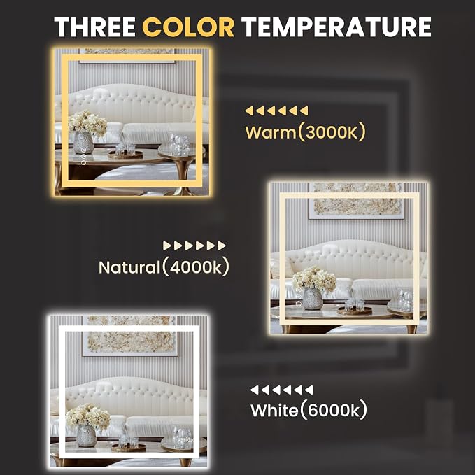 LOAAO 28"x30" LED Bathroom Mirror - Image 5