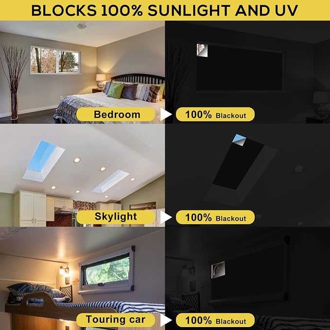 RUseeN Portable Blackout Shades Travel Window Blackout Curtains, 100% Blackout - Image 2