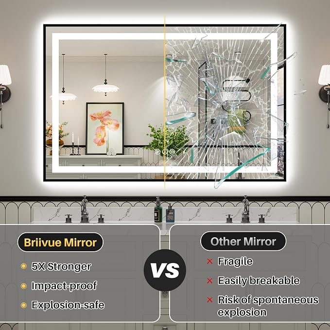 55x40 Inch LED Bathroom Mirror - Image 8