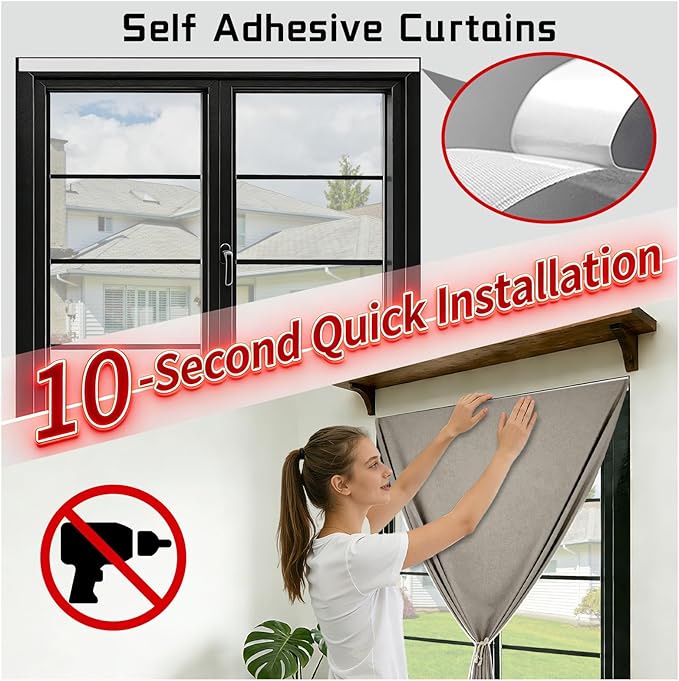 No-Drill 100% Blackout Window Curtain - Image 3