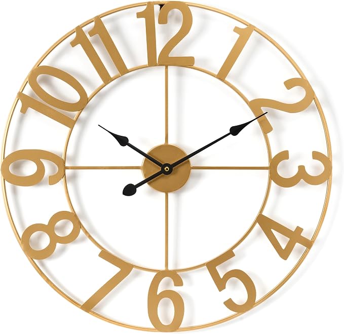 Sorbus Gold Metal Wall Clock by Sorbus