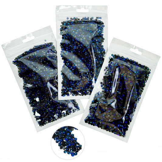 16000PCS Sapphire Blue AB Resin Rhinestones for Crafting 3mm 4mm 5mm Flatback Jelly Stones Bulk SS10 SS16 SS20 Diamonds Gems for Nails Face Eyes Makeup Mugs Tumblers Bottles DIY Crafts Clothes Shoes