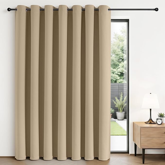 Joydeco Blackout Patio Sliding Door Curtains 84 Inches Long, Grommet Privacy by JOYDECO