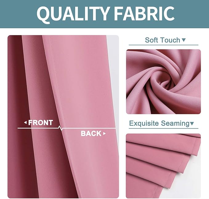 ChrisDowa Room Darkening Curtains 80 Inches Long 2 Panels Set - Image 3