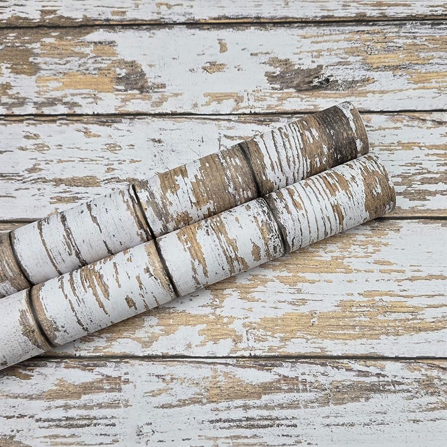 Wood Wallpaper Peel and Stick Shiplap Contact Paper 17.3"×78.8" by MILEPER