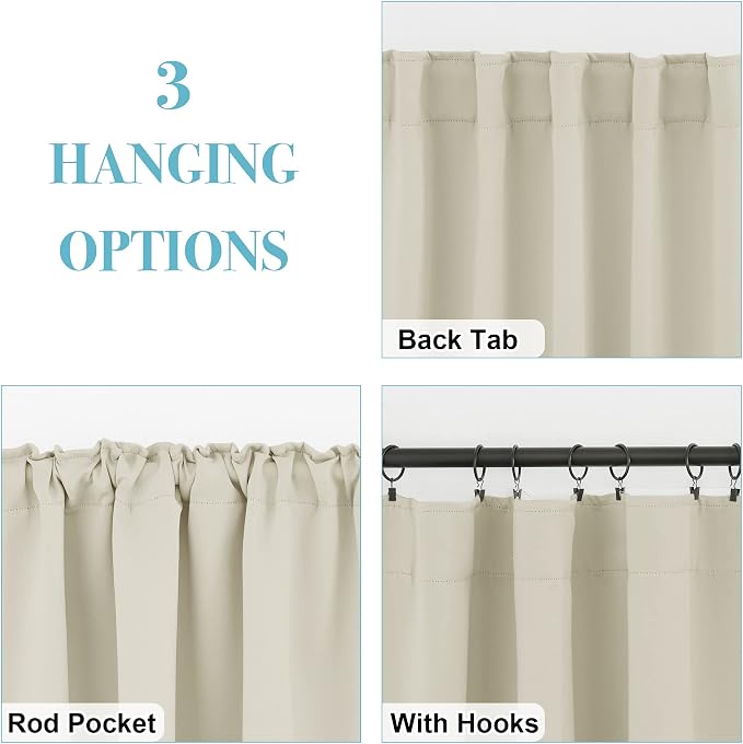 RYB HOME Blackout Curtains for Living Room, Privacy Thermal Insulating Window - Image 2