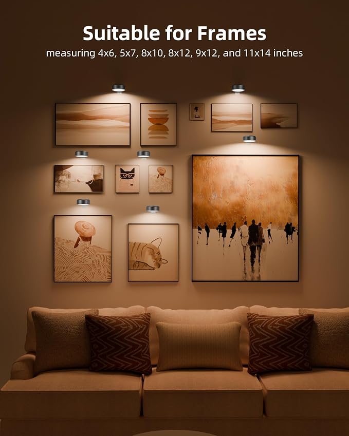EZVALO Picture Lights for Wall, 2000mAh Rechargeable Battery Magnetic Poster - Image 7