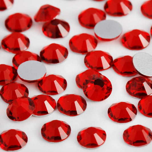 2000PCS SS16 Flatback Rhinestones | 12-Facet Diamond-Cut Glass Gems for Nail Art, Clothing, DIY Crafts |Glue-On Decoration Stones with Silver Backing(Light Siam)