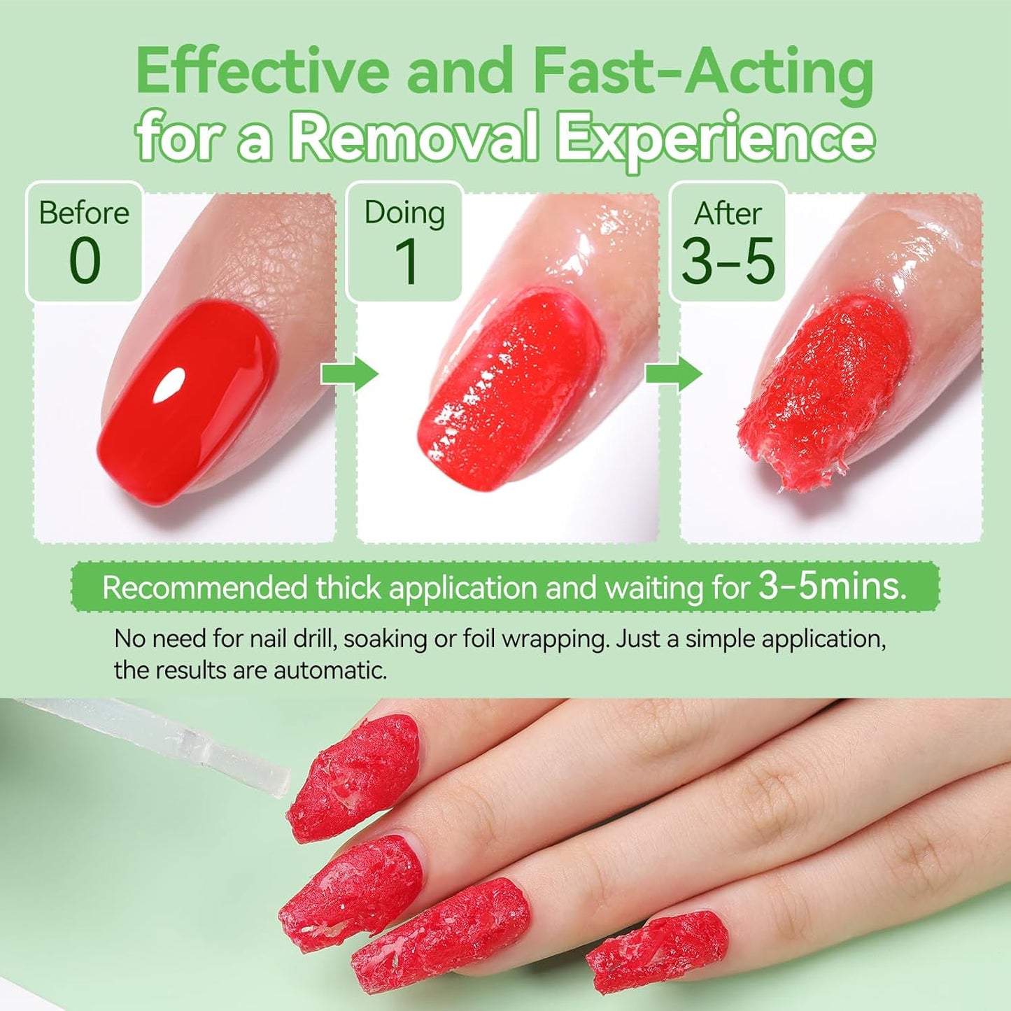 Born Pretty Magic Gel Nail Polish Remover, HEMA&TPO FREE,Quickly Remove Nail Polish in 2-5 Minutes,No Need for Foil Soaking Or Wrapping