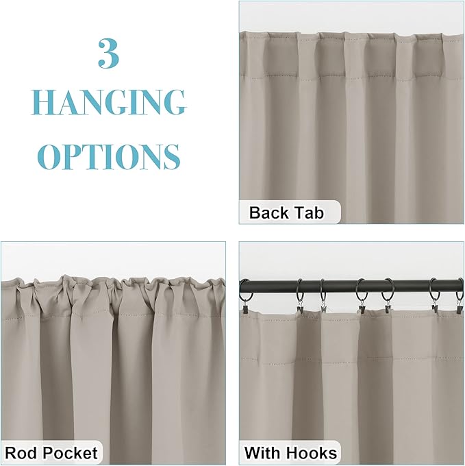 RYB HOME Bathroom Curtains Blackout - Image 5
