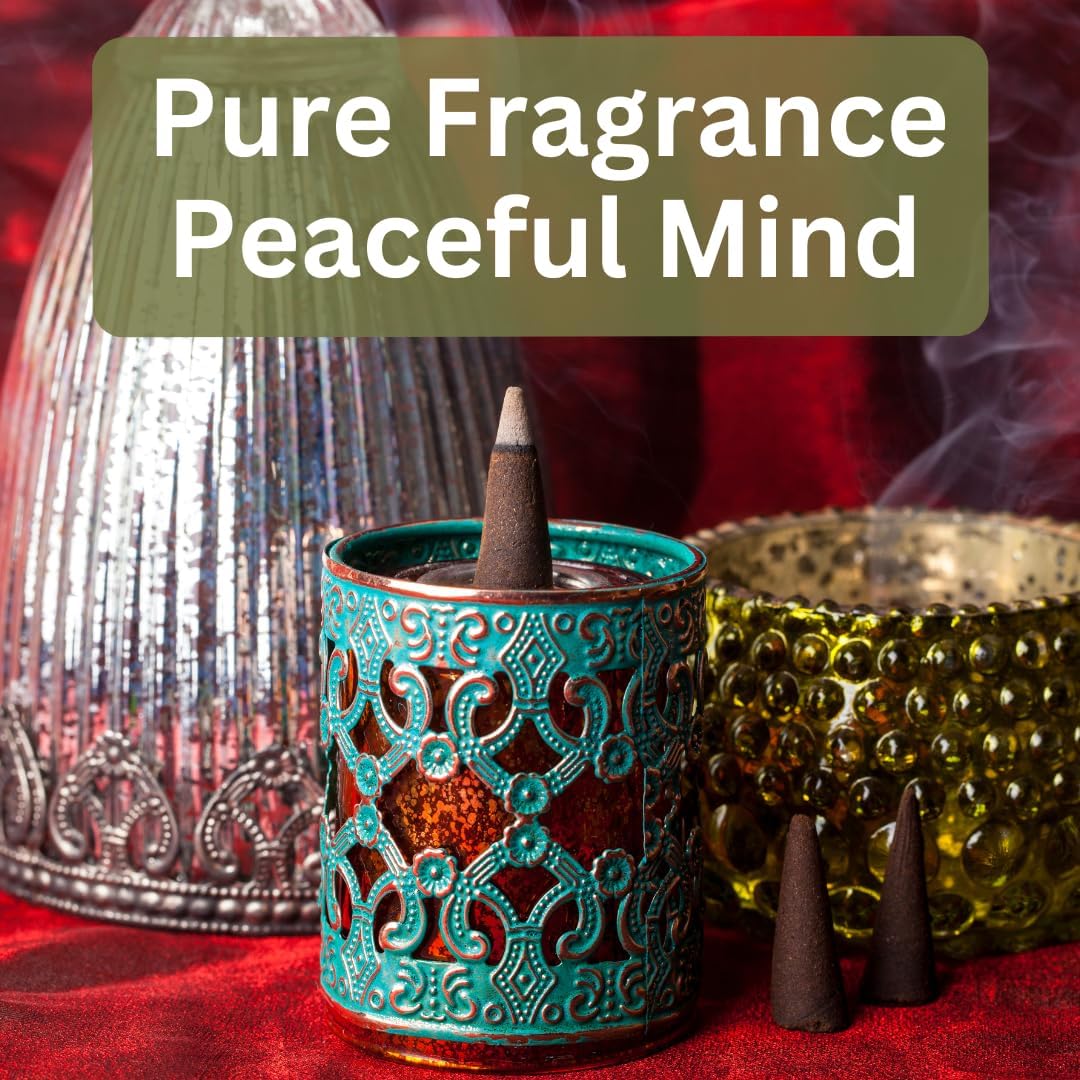 Yajna Rose 100%-Natural-Incense-Cones Handmade-Hand-Dipped Organic-Chemicals-Free for-Purification-Relaxation-Positivity-Yoga-Meditation The-Best-scents (60 Count)