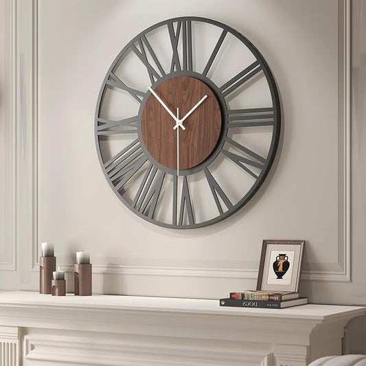 Cuspin 30 Inch Large Wall Clock, Silent Non Ticking Battery Operated Roman by Cuspin