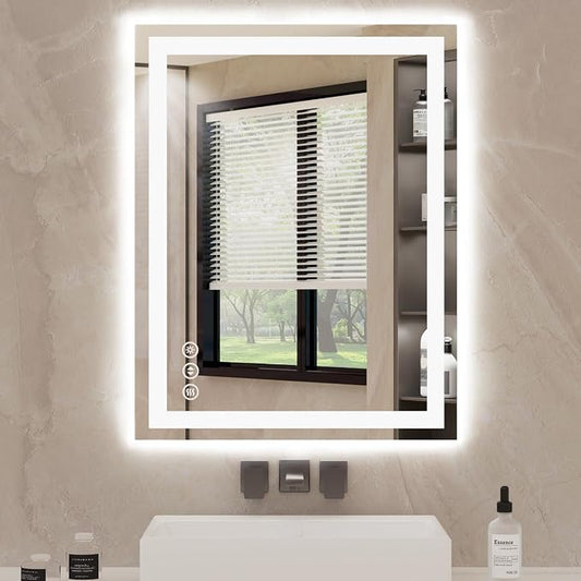 30X36 LED Bathroom Mirror with Lights, Backlit + Front Lit, Lighted Bathroom by Rpoesx