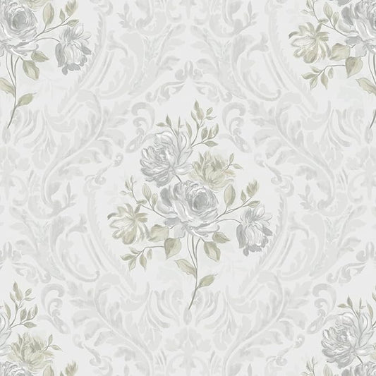 Ismoon Vintage Peel and Stick Wallpaper Floral Contact Paper Boho White and by Ismoon
