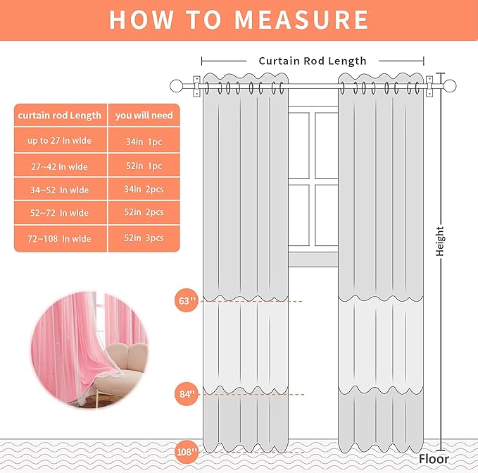 XiDi Pink Curtains for Bedroom Decor, Baby Pink Kids Blackout Curtains for - Image 7