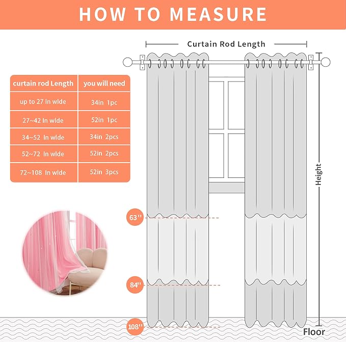 XiDi Pink Curtains for Bedroom Decor, Girls Room Blackout Curtains, Kids Room - Image 7