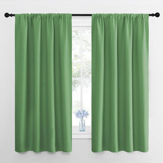 NICETOWN Blackout Curtains for Living Room, Froest Green, 2 Panels, 42 by 63 by NICETOWN