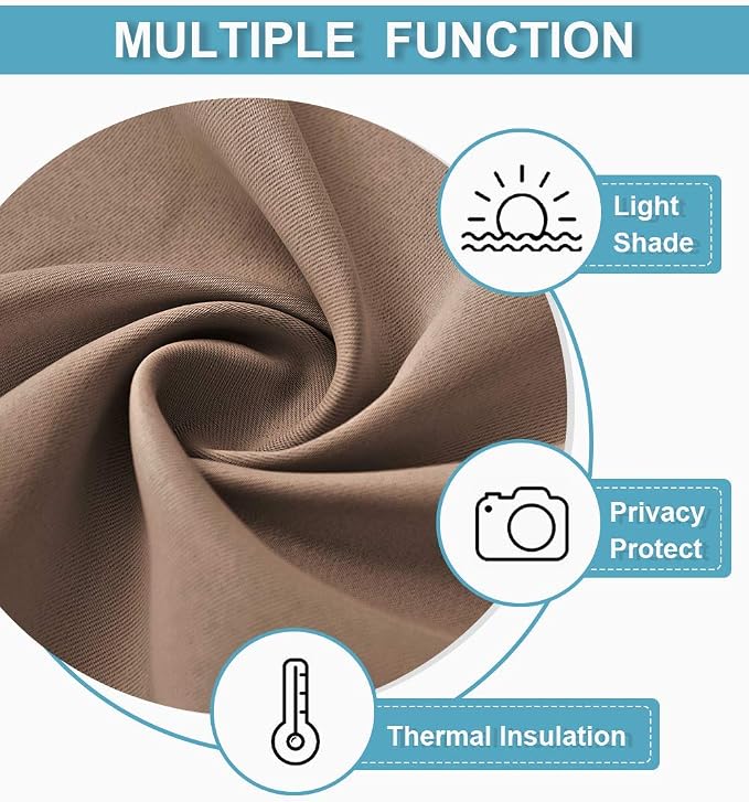 RYB HOME Extra Wide Curtains Room Divider, Privacy Partition Blackout Thermal - Image 7