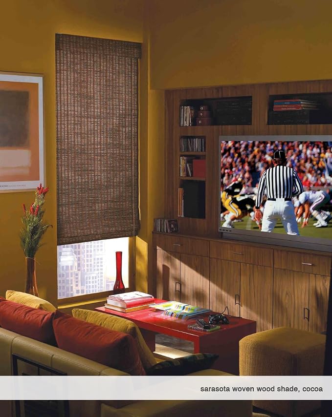 Cordless Woven Wood Roman Shades, 69W x 72H, Hatteras Cocoa, Sizes 20-72 Wide - Image 4