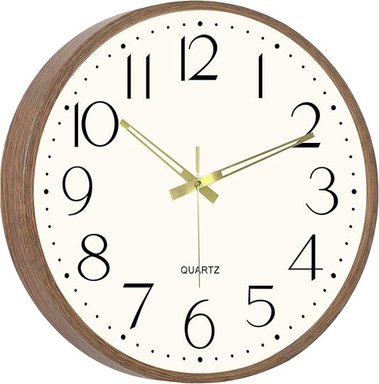 Vintage Wall Clock 14 Inch Quartz Silent Non-Ticking Analog Clock Battery by Comfytune
