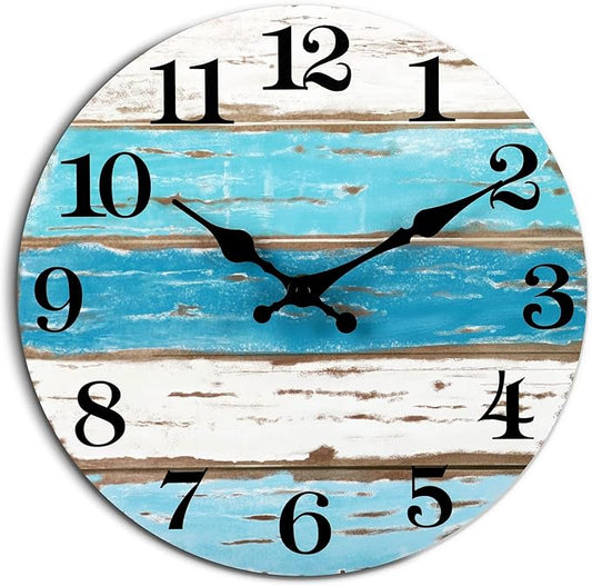 CHYLIN Wall Clock, 18 Inch Beach Wall Clocks Battery Operated, Coastal Ocean by CHYLIN