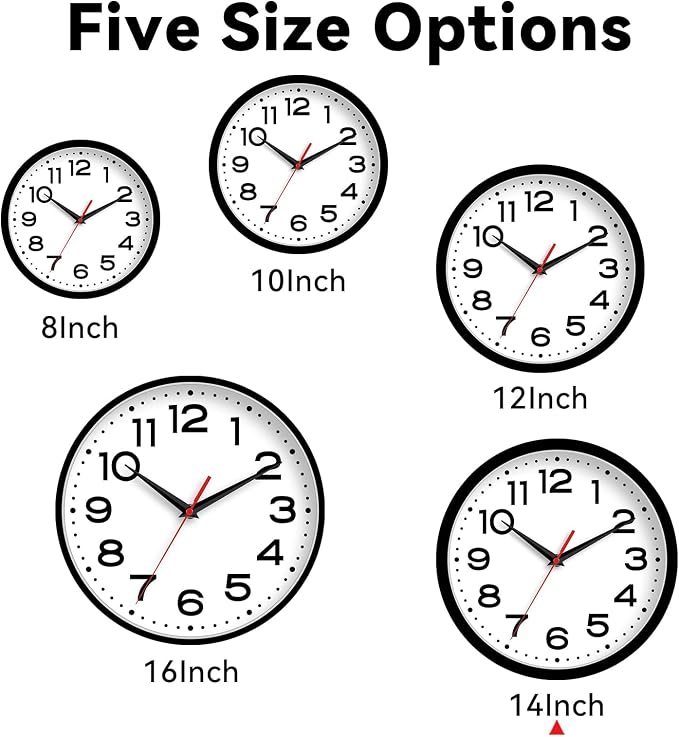 Roymnie Wall Clock Silent Non-Ticking Modern Clock Battery Operated 14 Inch - Image 6