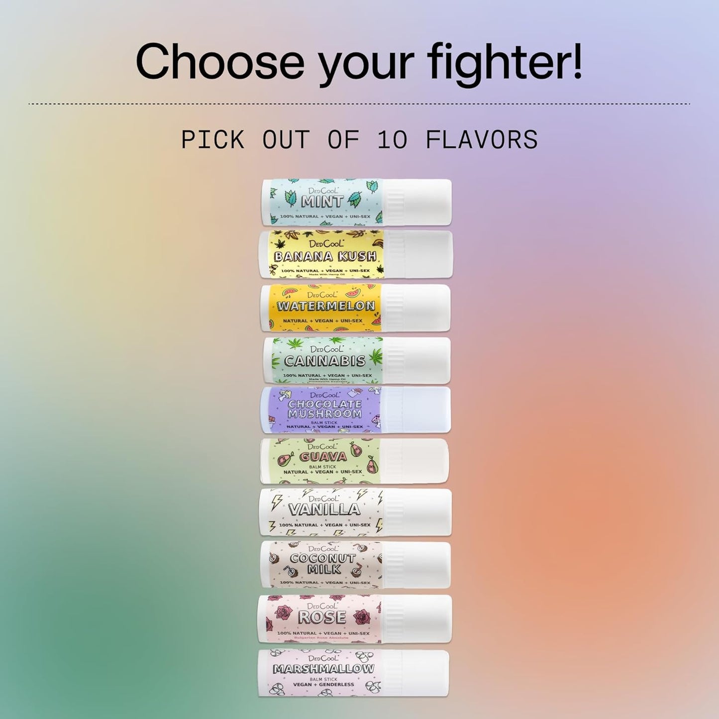 DedCool Lip Balm Stick (Marshmallow) Jumbo, Vegan, Flavored, Coconut Oil Lip Balm, Long Lasting, Moisturization, Hydrates Dry & Chapped Lips, Vegan, Natural, Clean, Non-Toxic, Fragrance For All