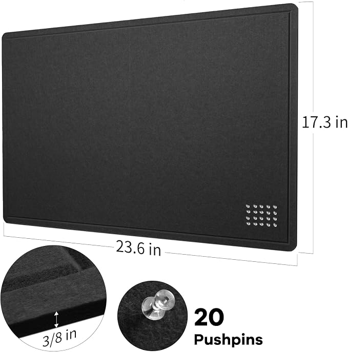 Lightomorrow Bulletin Board, 24 x 18 inches Decorative Felt Pin Board, Vision - Image 4