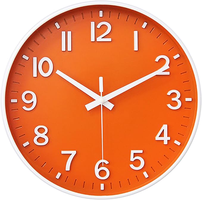 HZDHCLH Wall Clocks Battery Operated, Wall Clock Orange, 8 inch Wall Clock by HZDHCLH