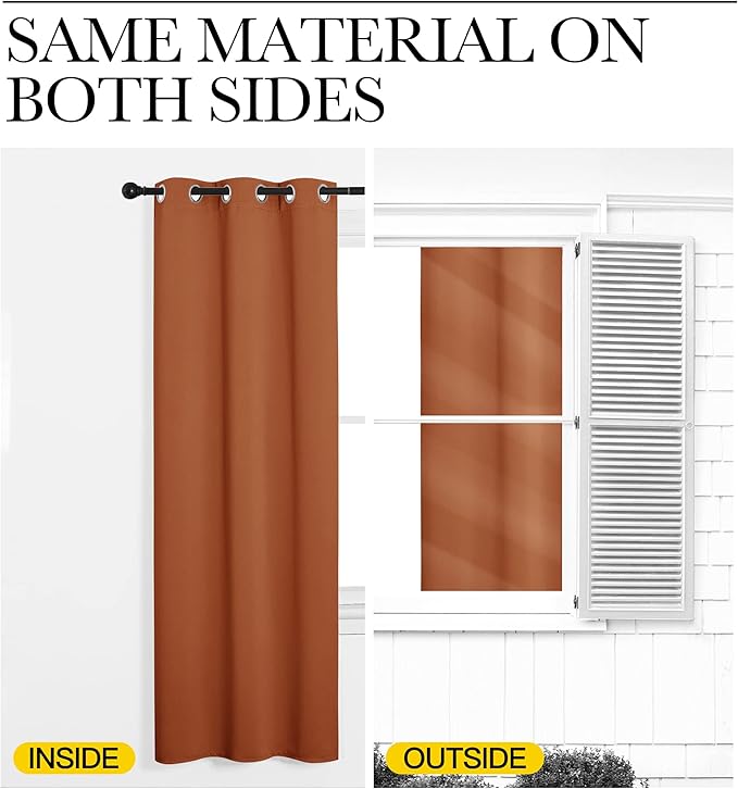 NICETOWN Burnt Orange Blackout Curtains - Image 8