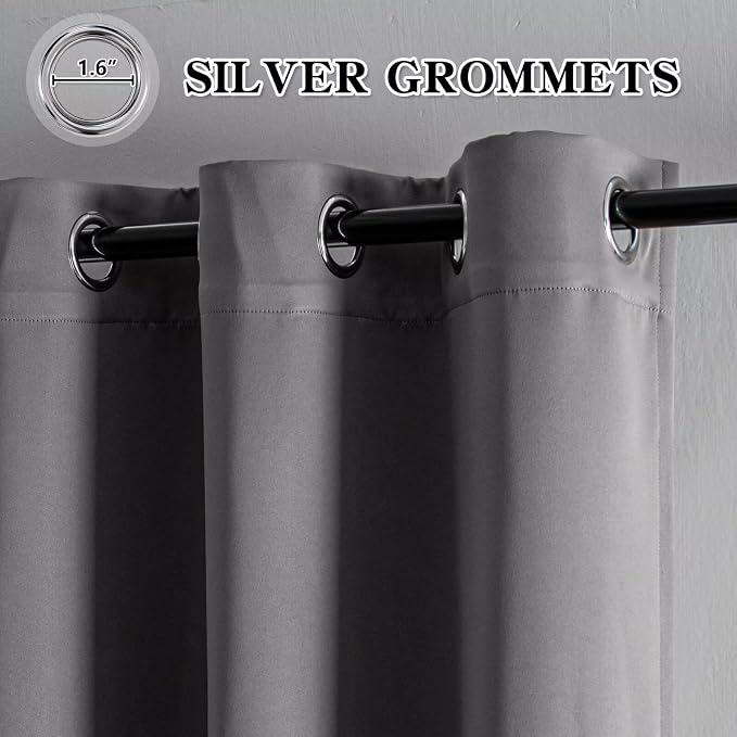 IGEMAEVE Blackout Curtains 108 Inch Length 2 Panels Set, Grommet Energy Saving - Image 2