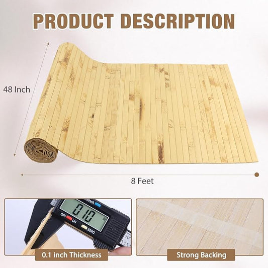 Natural Bamboo Wall Panel for Interior Wall Decor, Pole Wrap Wainscoting - Image 2