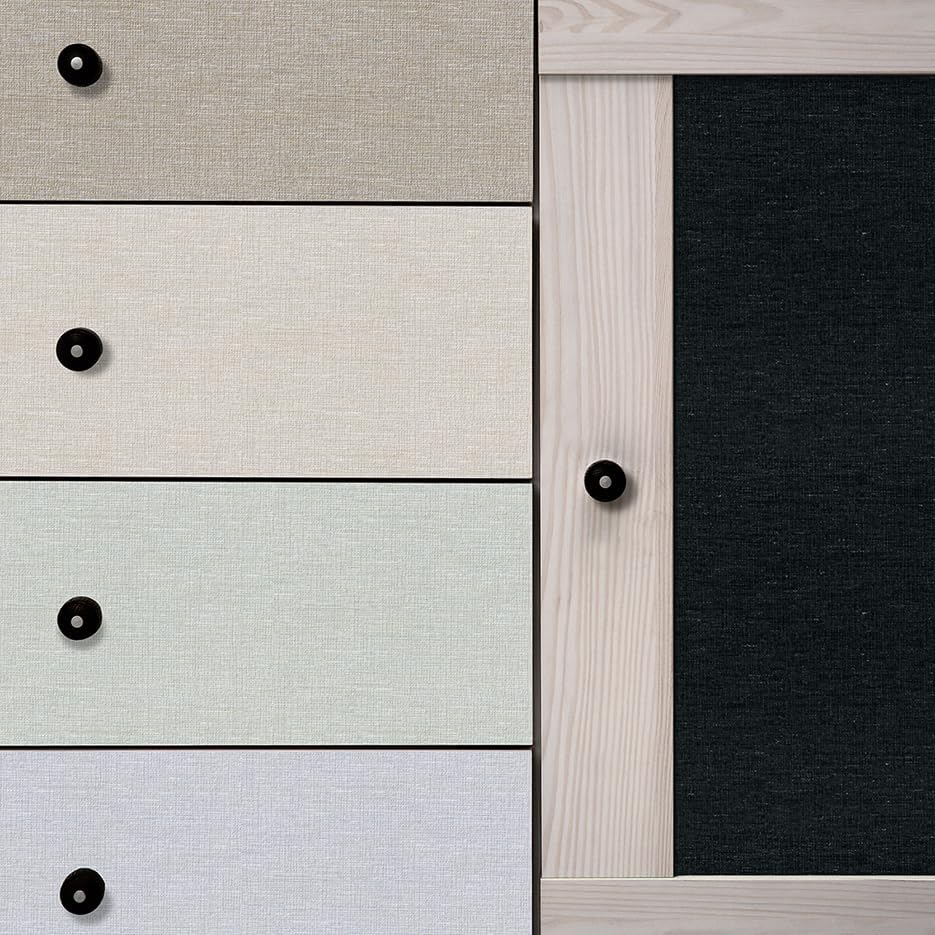 Gray Woven Fabric Peel and Stick Wallpaper Subtle Linen Texture Grasscloth - Image 4